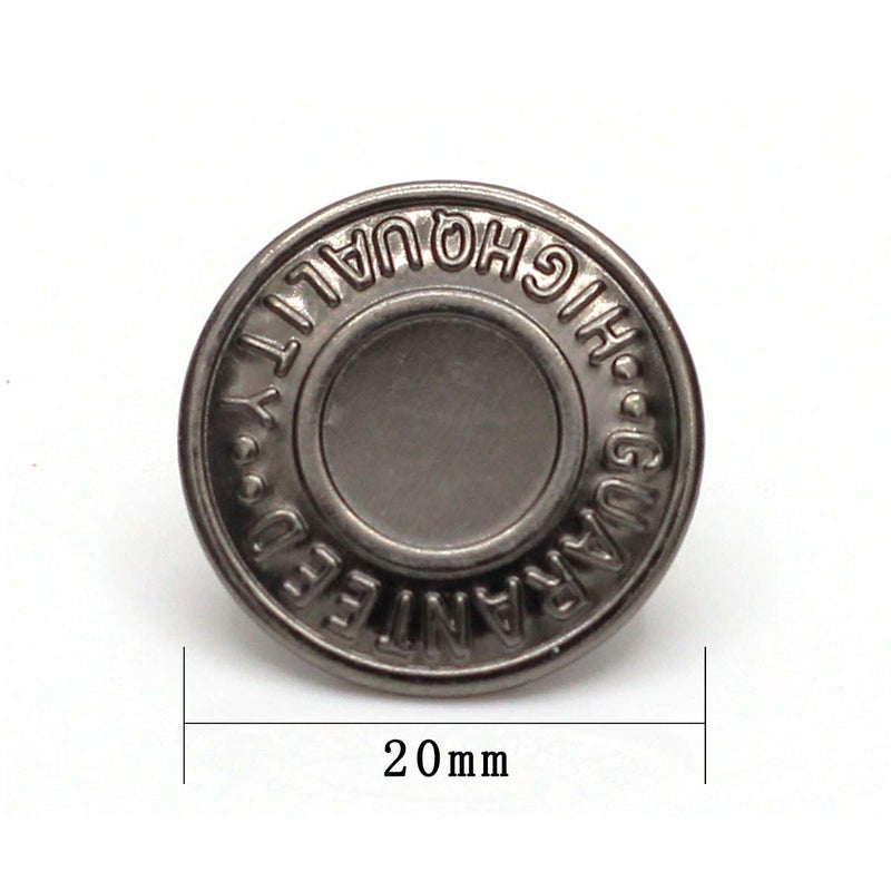 Enosea 12 Sets No-Sew Permanent Buttons Jean Tack Buttons 20mm (Gun Black) - Image 3